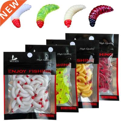 Cebo de Pesca de gusano Larva, cebo flotante suave de gel de
