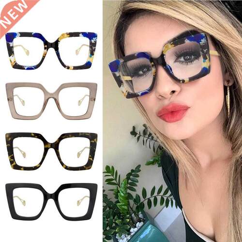 JASPEER Oversized Cat Eye Glasses Women Square Clear Lens Ey