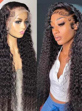 13x4 Deep Wave Wig Hd Lace Front Human Hair Wigs For Black W