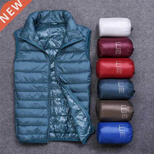 2019 Winter Men White Duck Down Vests Sleeveless Jacket Ultr