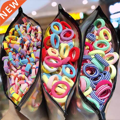 50/100/200 Pcs/Bag Children Cute Candy Cartoon Solid Elastic