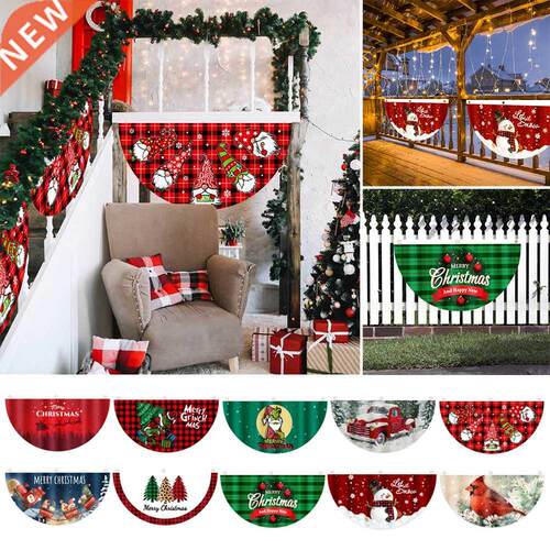Christmas Outdoor Hanging Fan-shaped Flag Christmas Decor fo