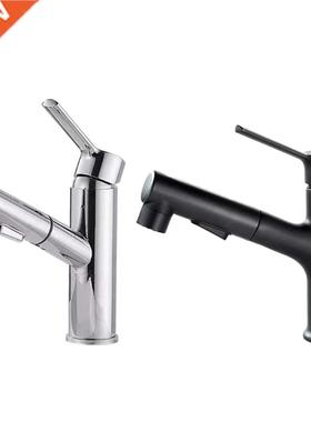 Pull Out Basin Vessel Sink Taps Deck Mounted Brass Hot and C