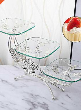 Dessert Tray Classic Glass Fruit Plate Fruit Holder Makeup