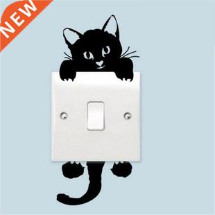 Funny Cute Cat Dog Switch Stickers Wall Cartoon Luminous Swi
