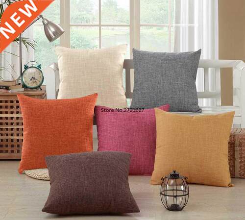 Hot Sale Linen Solid Color Pure Yellow Green Coffee Red Sofa