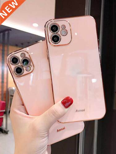 Luxury brand fashion plating girl cute soft silicone phone c