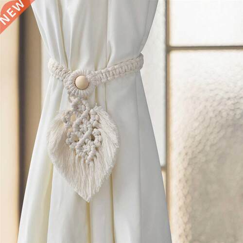 Leaf Macrame Curtain Tiebacks Shaped Braided Curtain For