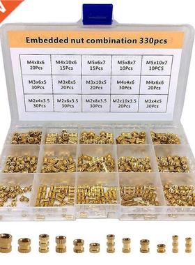 330pcs Brass Insert Nut Assortment Kit M2 M3 M4 M5 Round INj