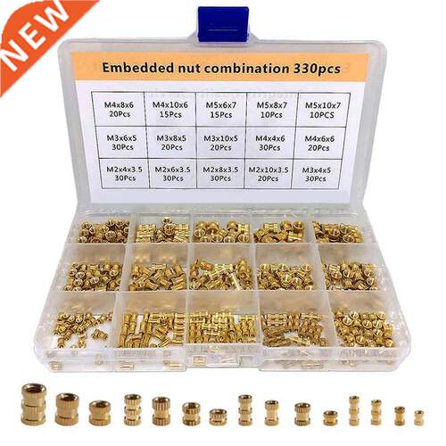 330pcs Brass Insert Nut Assortment Kit M2 M3 M4 M5 Round INj