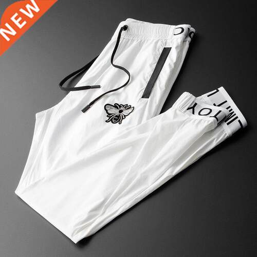 European and American nd ice silk casual pants men's 2022 su