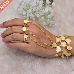 Wando Wholesale gold Coin Bracelet Bangles in chain link Rin