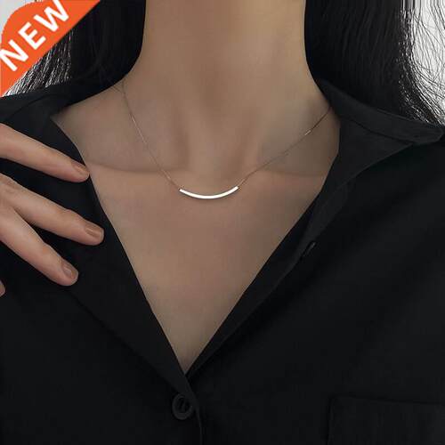 Silver smile smile necklace female ins niche luxury