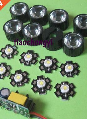 10pcs w led higt power +10pcs 45degree lens +6-10xw led dr