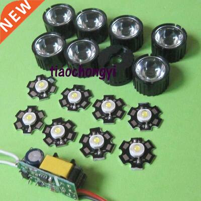 10pcs w led higt power +10pcs 45degree lens +6-10xw led dr