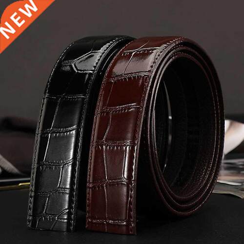 No Buckle Cow Leather Belt for Men Automatic Buckle New Busi