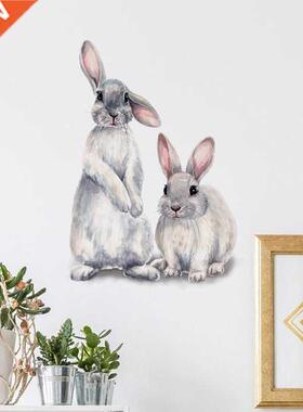 AT69 -Two Cute Raits Wall Sticker Kids Room Home