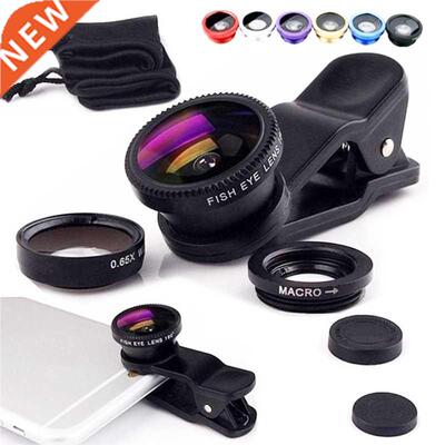 3in1 Fisheye Wide Angle Micro Camera Lens for iPhone Xiaomi