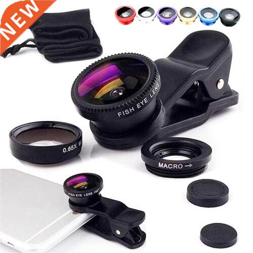 3in1 Fisheye Wide Angle Micro Camera Lens for iPhone Xiaomi