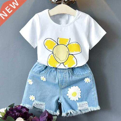 2T Girls Clothes Sets Summer Toddler Korea Style Flower Coll