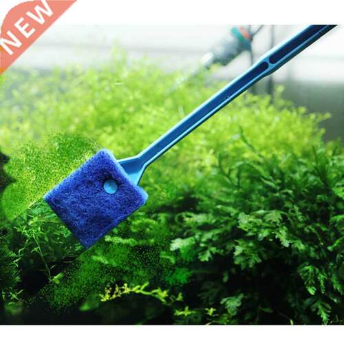 2 Head 40cm Cleaning Brush Plastic Sponge Aquarium Glass Alg