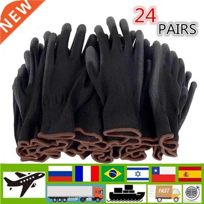 6-24 pairs of nitrile safety coated work gloves, PU gloves a