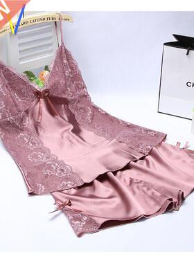 2019 Women Pajamas silk thin sleepwear night dress home wear