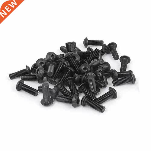 M4 x 12mm Alloy Hex Bolt Socket Head Cap Screws Black 50 Pcs