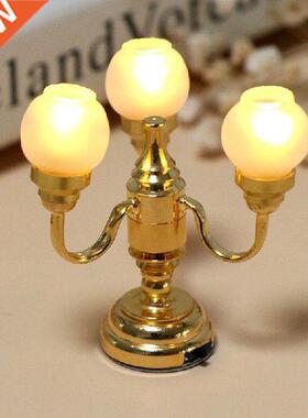 1:12 Dollhouse Mini 3 Arm Ceiling Lamp Chandelier LED Lamp