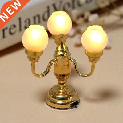 1:12 Dollhouse Mini 3 Arm Ceiling Lamp Chandelier LED Lamp