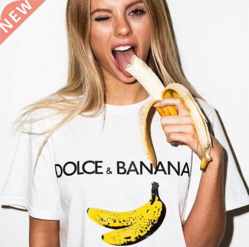Funny T Shirt Banana Printed Women Short Sleeve Harajuku Ulz