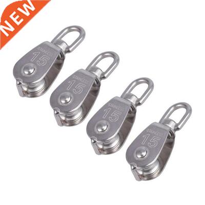 1pc Stainless Steel Pulley Single Wheel Swivel Lifting Rope