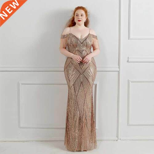 Plus Size Evening Dress加大码胖码胖美人演出服宴会晚礼服礼服