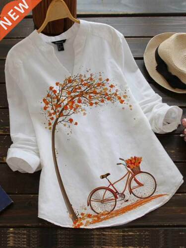 shirt women Long Sleeve shirts floral Office lady plus size
