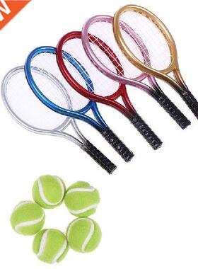 2Pcs 1:6 /1:12 Miniature Children Garden Mini Tennis Racket