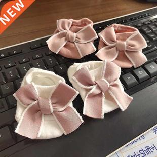 Cute Bowknot Baby Socks Soft Cotton Newborn Girl Short Socks