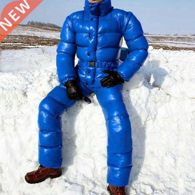 Men Jumpsuits Ski Suit Bright Color Hooded Jacket Fashion Ju图片