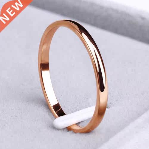 CACANA Stainless Steel Rings Rose Gold Anti-allergy Smooth S