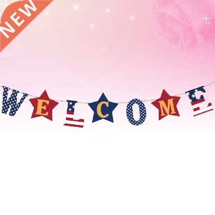Banner Day Garland Patriotic Independence July Bunting