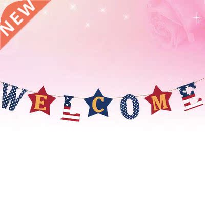 Banner Day Garland Patriotic Independence July Bunting