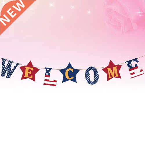 Banner Day Garland Patriotic Independence July Bunting
