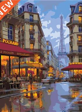 Oil Painting By Numbers Landscape  Acrylic Paint Coloring