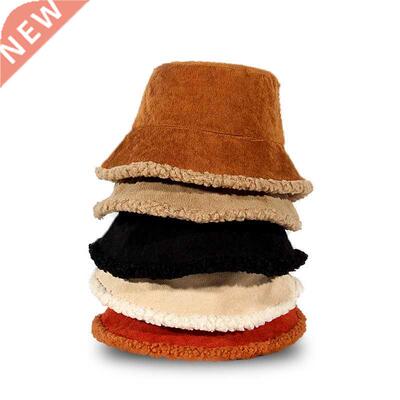 Winter Bucket Hats Women Warming Panama Hat Lady Fluffy Cord