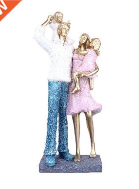 A Famly of Four Statue Modern Home Decoratons Happy