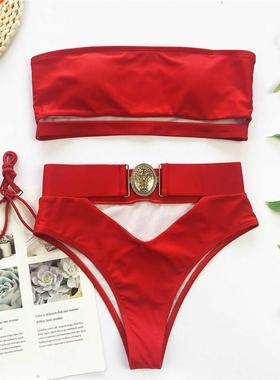 High Waist Bikini 2022 Swimwear Women Brazilian Off Shoulder