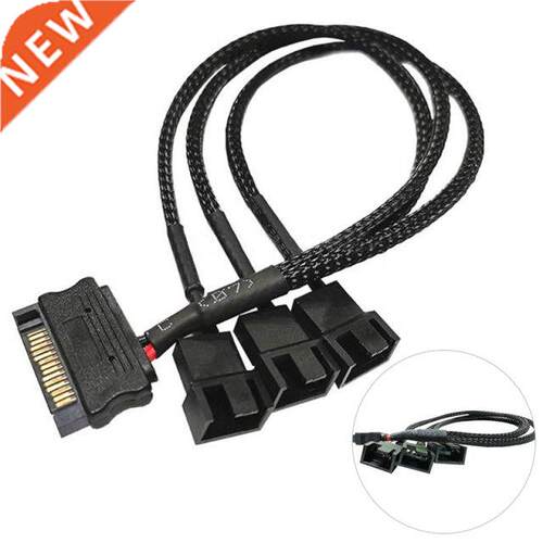 1Pcs 30cm SATA 1 To 3 4-Pin Power Cable PC Computer Cooling