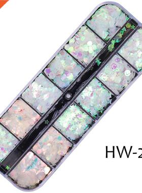 1case AB Nail Glitter Sequins Mermaid Mixed Shape Paillette