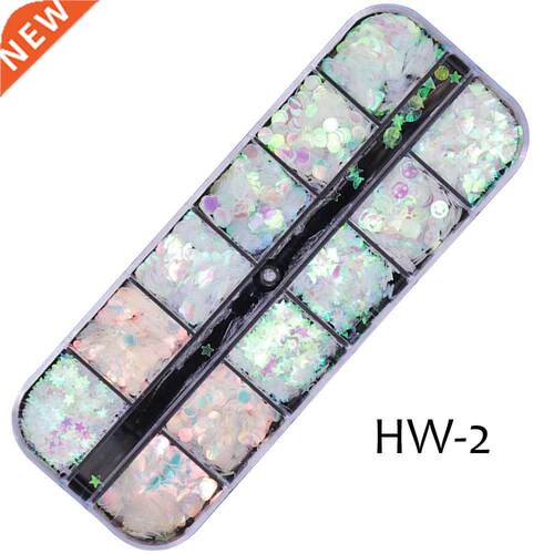 1case AB Nail Glitter Sequins Mermaid Mixed Shape Paillette