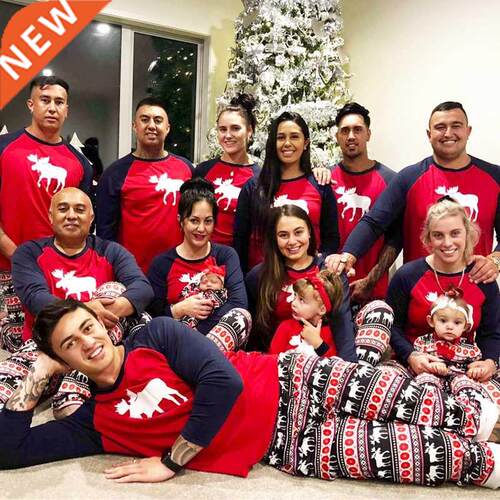 Family Christmas Pajamas Set Warm Adult Kids Girls Boy Mommy