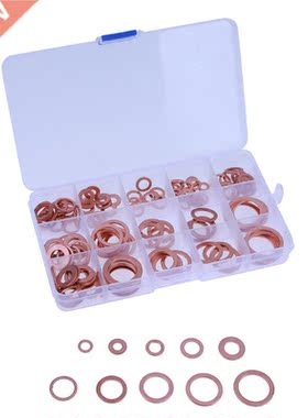 150pcs 15 Sizes Metric Copper Washer Gasket Set Flat Ring Wa